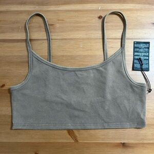 Forever 21 cropped scooped cami / tank top in ash brown